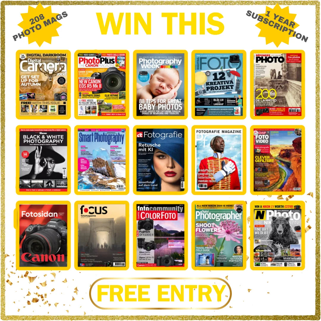 Win a 12 month subscription to 208 photography magazines from around the world!